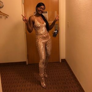 Gold sequins body suit